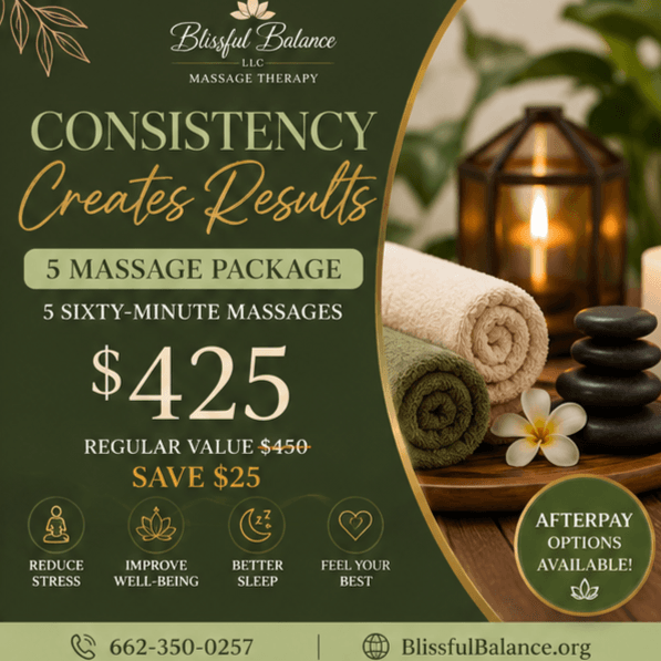 Wellness Package (5 Sessions) at Blissful Balance, LLC in Tupelo, MS