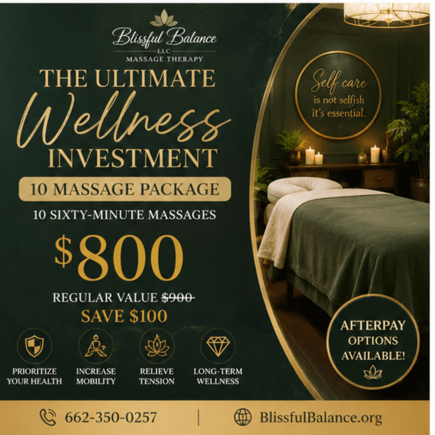 Wellness Package (10 Sessions) at Blissful Balance, LLC in Tupelo, MS